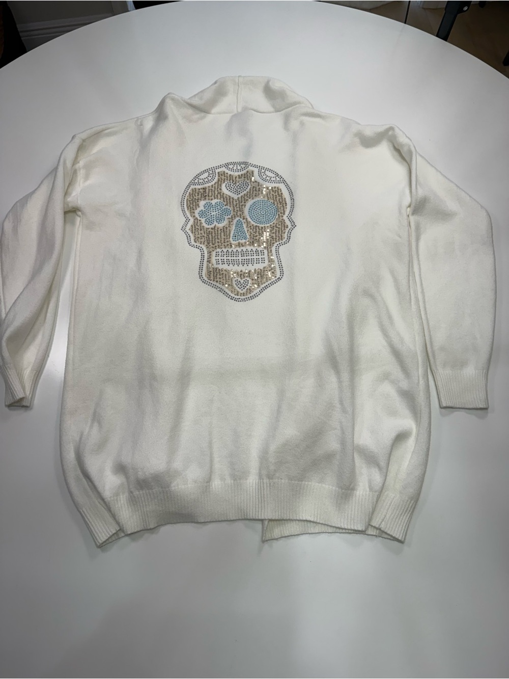 Venti6 Sequin Skull Motif Cardigan - Picture 8 of 9